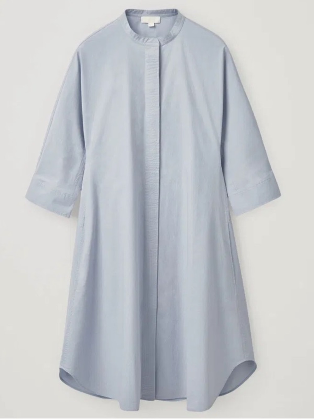 EUC COS Cotton button Front A-Line Dress Grey Size Medium - Picture 2 of 15